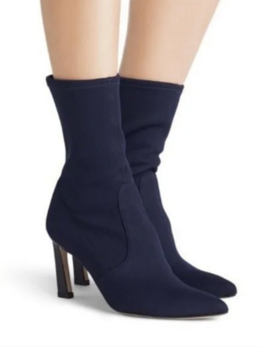 STUART WEITZMAN | NEVER WORN US 6.5M (7N) Portofino Knit Ankle Boots | navy blue